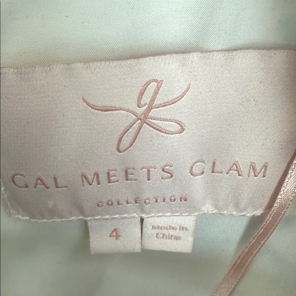 Gal Meets Glam Lauren Botanical Garden Midi Dress White Blue Green 4 - Picture 7 of 8